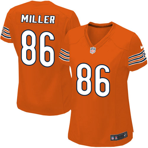 Women's Elite Zach Miller Nike Jersey Orange Alternate - #86 NFL Chicago Bears